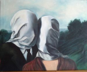 Gli Amanti, Omaggio a Renè Magritte, Riproduzione, Seconda versione 1928