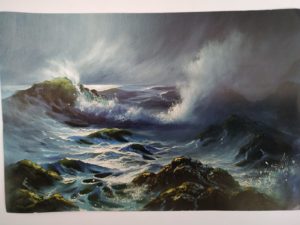 Scoglio di Mare dipinto olio su tela