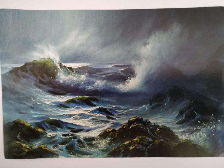 Scoglio di Mare dipinto olio su tela